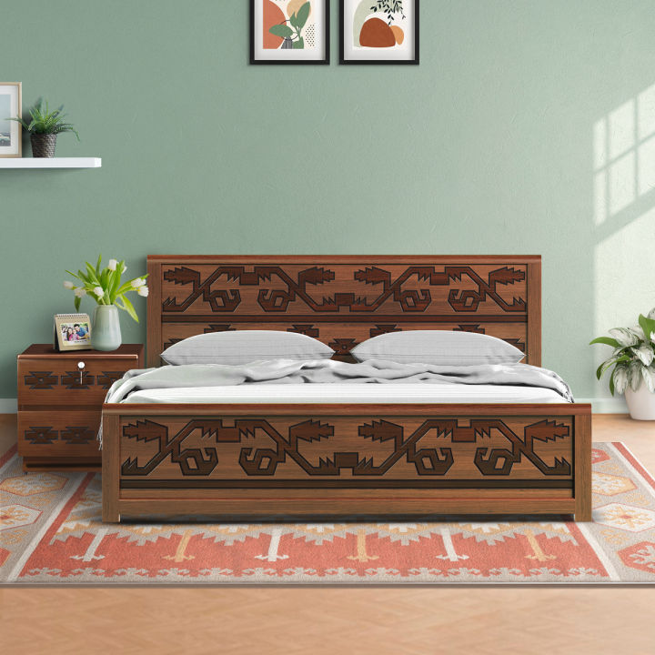 Regal Jamdani Wooden Double Bed I Bdh-362-3-1-20 992480