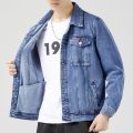 2024 Jacket Men's Casual Cotton Black Denim Jaqueta Jeans Masculina Slim Washed Retro Classic Blue Jeans Coat Male Men Clothing. 