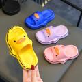 Summer Aged 2-10 Children Slippers Kids Cartoon Duckling Beach Sandal Boys Girls Flip Flops Soft Non-Slip Bathroom Home Shoes. 