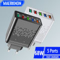5 Ports 68W USB Charger Fast Charging Phone Charge Adapter For iPhone Samsung Xiaomi Huawei Quick Charge EU/US Plug Wall Charger. 