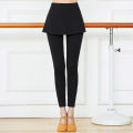 Dance Skort Women's Aerobics Body Practice Pants Teacher Ballet Pants Dance Pantskirt Fake Two-Piece Modal Lycra.