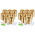 NXFDSIOZ 16 Pack Standoff Screws 3/4 x 6/5 Inch Gold Sign Standoffs Hanging Acrylic Picture Frame Advertising Screws Kit.