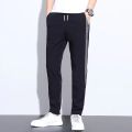Summer Thin Ice Silk Pants Men's Summer New Korean Style Trendy Sports Casual Pants Straight Loose Long Pants. 