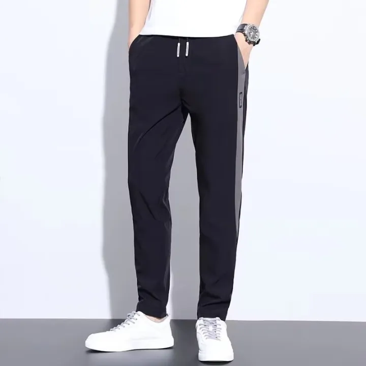 Summer%20Thin%20Ice%20Silk%20Pants%20Men's%20Summer%20New%20Korean%20Style%20Trendy%20Sports%20Casual%20Pants%20Straight%20Loose%20Long%20Pants%20-%20Image%207