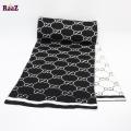 Black And White Premium Knitted Logo Scarf Muffler.