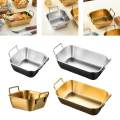 Stainless Steel Fries Plate Tray Fried Chicken Plate for Cafe Party Dining Table. 