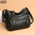 Women Bag Fashion Multi Pocket Shoulder Bag Women's New Versatile Soft Leather Crossbody Bag Women's Middle Aged Mother's Bag. 