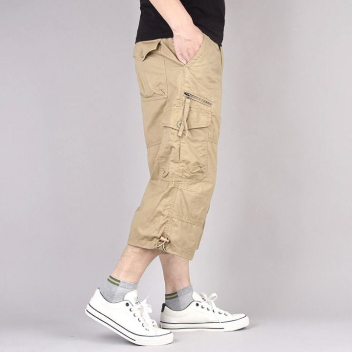 3XL%20Men%20Solid%20Color%20Breathablecket%20Loose%20Straight%20Capri%20Cropped%20Pants%20Trousers%20-%20Image%206