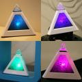 Migeet Pyramid Colorful Backlight Digital Clock with Temperature Perpetual Calendar Alarm Clocks Triangle Bell. 