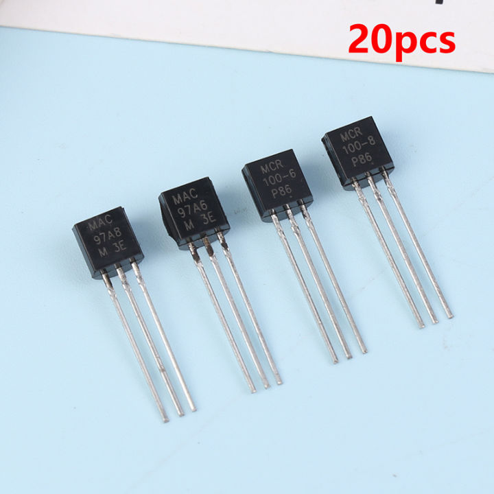 20pcs MAC97A6 MAC97A8 MCR100-6 MRC100-8 Single Bidirectional Thyristor Direct Plug Transistor Demoo