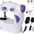Mini Sewing Machine - Dual Speed Portable Mini Electric Pedal Double Threads Rewind Swing Machine- Purple. 
