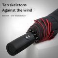 Automatic Umbrella Long Handle Extra Large Double Three Four Female Black Rubber Sun Protection Double Layer Wind Resistant Male.
