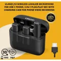 Ulanzi J12 Dual Wireless Microphone With Charging Case For Type-C Microphone for YouTube Podcast Zoom Interview Vlog, 3 Levels Noise Reduction (No Need App/Bluetooth). 