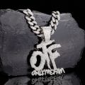 Iced out OTF Pendant Necklace with Cuban Link Chain for Men Women ,Rapper Jewelry Accessories.