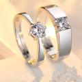 Unique Design Silver color Rings Adjustable Couple Rings For Men Women-2pcs.
