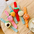 Cute Fruit Plush Clap Circle Toy Pineapple Strawberry Avocado Orange Hand Clap Ring Slap Bracelet Ki Gifts Cartoons. 