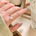 Fashion Y2K Zircon Blue Moonlight Stone Heart Rings Light Luxury Elegant Delicate Bow Knot Finger Ring Women Jewelry Gifts. 