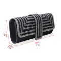 Black Clutch Purse and Handbag with Rhinestone Women's Party Evening Bag Luxury Wedding Clutch Female Shoulder Bag.