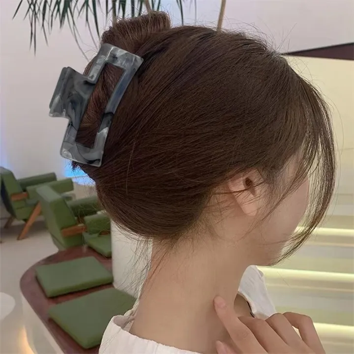 Korean%20Rectangle%20Acrylic%20Gray%20Marble%20Hair%20Claws%20Girls%20Hair%20Crab%20Clip%20Cellulose%20Acetate%20Hair%20Clip%20Simple%20Hair%20Accessories%20Gifts%20-%20Image%202