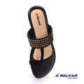 Walkar Suede upper with stone Ladies Sandal Black. 