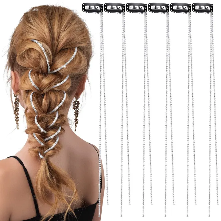 Girls%20Strand%20Crystal%20Extension%20Gift%20Women%20For%20Ponytails%20Bling%20Clips%20Accessories%20Decorative%20Chains%20Rhinestone%20Hair%20-%20Image%204