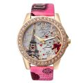 Women Big Watches Fashion Luxury Crystal Paris Eiffel Tower Watches Women Leather Band Quartz Wristwatch Casual Ladies Watches. 