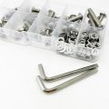 M2 M3 M4 M5 M6 Stainless Steel Button Head Hex Hexagon Socket Cap Screw Bolt and Nut Round Pan Head Allen Screw Nut with Hex Key. 