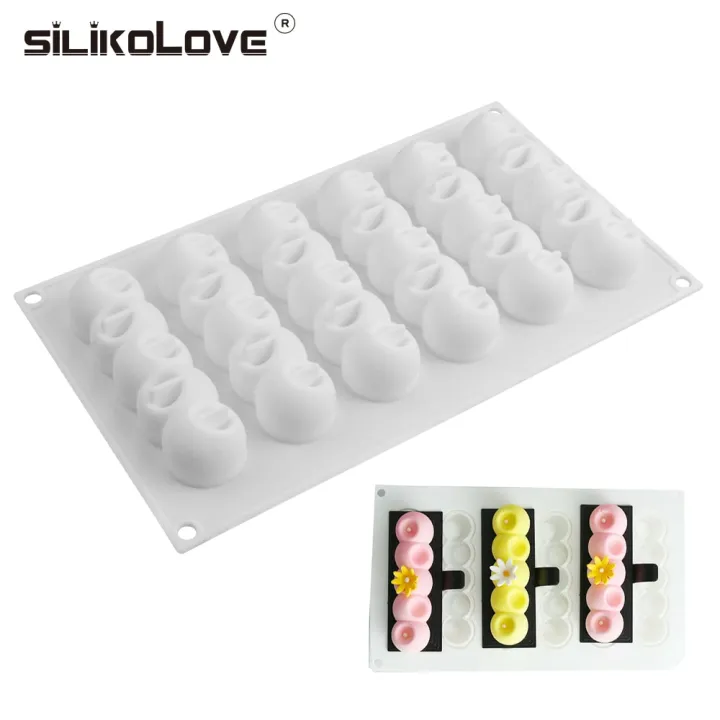 SILIKOLOVE%206-Concave%20Ball%20Long%20Strip-Shaped%20Silicone%20Mouse%20Cake%20Mold%203d%20Baking%20Tools%20Dessert%20Decoration%20Bakeware%20For%20Wedding%20-%20Image%204