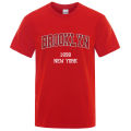 Brooklyn 1898 New York City Letter Prints T Shirt Men Creativity Tee Clothes T-Shirts Loose Summer Tshirt Cotton Breathable Tops. 