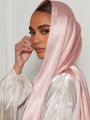 Pleated Satin Chiffon Hijab Silk Scarf for Women Scarves Luxury Bandana Headband Headscarf Shawl Chic Muslim Woman Turban Hijabs. 
