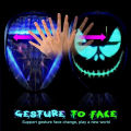 Halloween LED Display Programmable Mask LED Bluetooth RGB Light Up Party DIY Photo Editing Animated Text Prank Concert Mask.