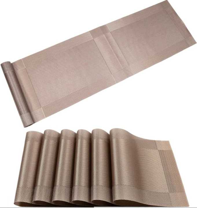 Dinning Table Mat With 1 Runner (6+1=7 Pcs) Table Mats Set - PVC
