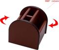 360 Degree Rotation Multi-Functional Wooden Pen Stand, Card Holder - 8017. 