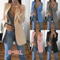 XxxxxL XxxxL New Women Elegant Slim Casual Solid Business Blazer Bodycon Long Blazers Jacket Ladies Spring Autumn Suit. 