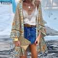 Summer Bohemian Beach Printed Cardigan Women Floral Long Sleeve Blouse ZANZEA Kimono Vintage Open Front Holiday Shirt Tunic Tops House Foocus. 