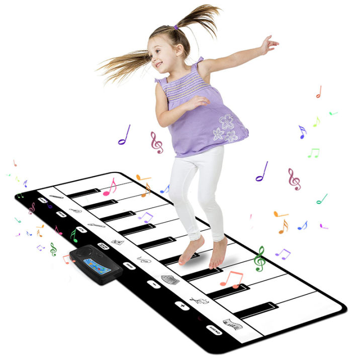 Piano Musical Mat Toys Keyboard with 8 Instruments Sounds Dance Touch Playmat Early Educational Toys Gifts for Girls Toddlers Vnce Lncei