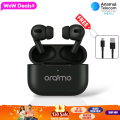 Oraimo Airpods-Pro Wireless Earbuds with ENC, Bluetooth 5.0, Type-C Charging, 20h Battery, Active Noise Cancelling - White. 