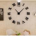 Clock / Wall Clock / Acrylic Mirror Wall Clock / Large 3D Frameless DIY Wall Clock. 
