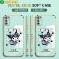 UCUC for Redmi Note 10 5G Luxury 6D Plating Soft Casing Silicone Square Frame Phone Case Shiny Bling Back Cover + Free Lanyard Cute Cartoon Anime Characters New design Side Drawing Case. 
