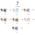 2024 Square Rimless Sunglasses Women Luxury Brand Designer Summer Red Eyeglasses Fashion Sun Glasses for Men UV400 Shades Oculos.