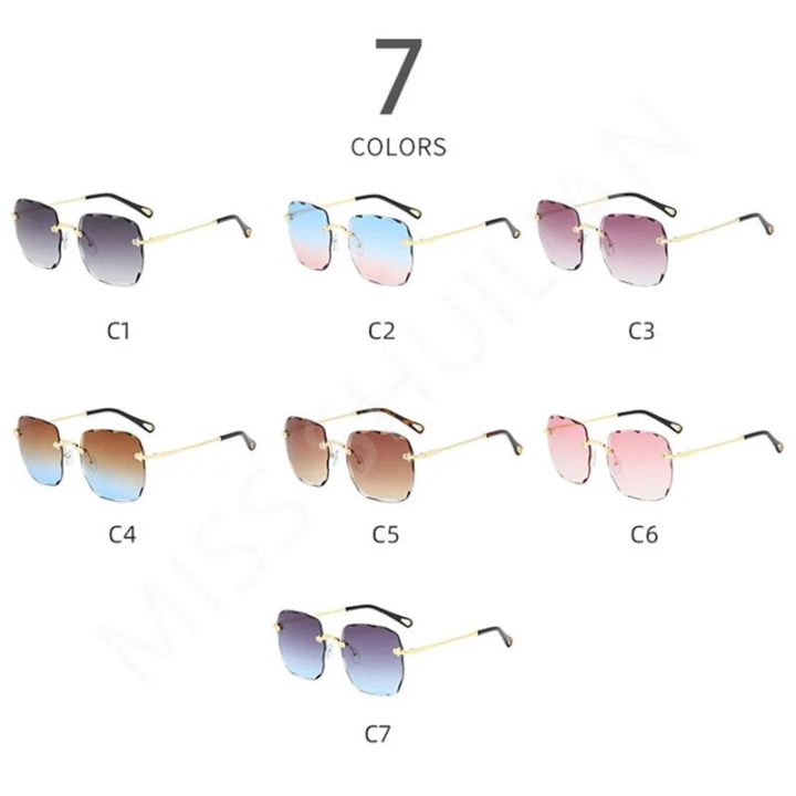 2024%20Square%20Rimless%20Sunglasses%20Women%20Luxury%20Brand%20Designer%20Summer%20Red%20Eyeglasses%20Fashion%20Sun%20Glasses%20for%20Men%20UV400%20Shades%20Oculos%20-%20Image%204
