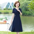 vintage two pieces Summer Casual Midi Dress chiffon loose Dress embroidery Women Elegant Bodycon Party Vestidos. 
