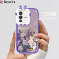 Jizetin for Vivo V23 5G Back Cover Rose Rabbit Square Camera Soft Rubber Phone Case.