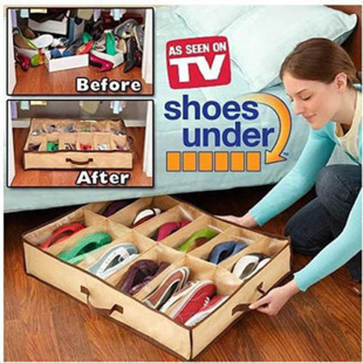Transparent%20Shoe%20Box%20Protective%20Household%20Moisture-Proof%20Shoe%20Storage%20Bag%20Nonwoven%2012%20Grid%20Shoes%20Organizer%20for%20Closet%20-%20Image%204