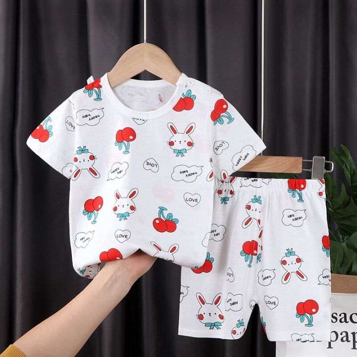 2pcs/set%202022%20New%20Trendy%20Baby%20Cotton%20Clothes%20Suit%20Children's%20T-shirt+shorts%20Suits%20Summer%20Short%20Sleeve%20Pants%20Boys%20Girls%20Tracksuit%20-%20Image%203
