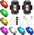Rechargeable Blinking LED Light for bicycle bike helmet back light 7 color 22 mode.