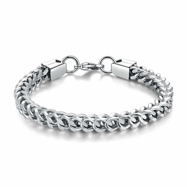 Van Heusen Men's Stainless Steel Franco Chain Bracelet - 8" With Extendable Clasp, Gift Box Included