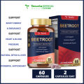 Totaria Organic Beet Root 60 Capsules – 1300mg Beetroot Powder for Natural Energy & Endurance, Liver, Mood & Heart Support, Non-GMO, GMP Certified, High Absorption.