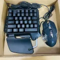 One-Handed Keyboard RGB Gaming Mouse + Gaming Keyboard Kit 35 Keys LED Left Hand Mini Keypad for Mobile Game. 