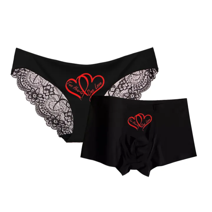 Lace%20Female%20Briefs%20Bikini%20Smooth%20Ice-silk%20Male%20Boxer%20Shorts%20Romantic%20Lovers%20Man%20and%20Woman%20Matching%20Couple%20Underwear%20Fashion%20-%20Image%204